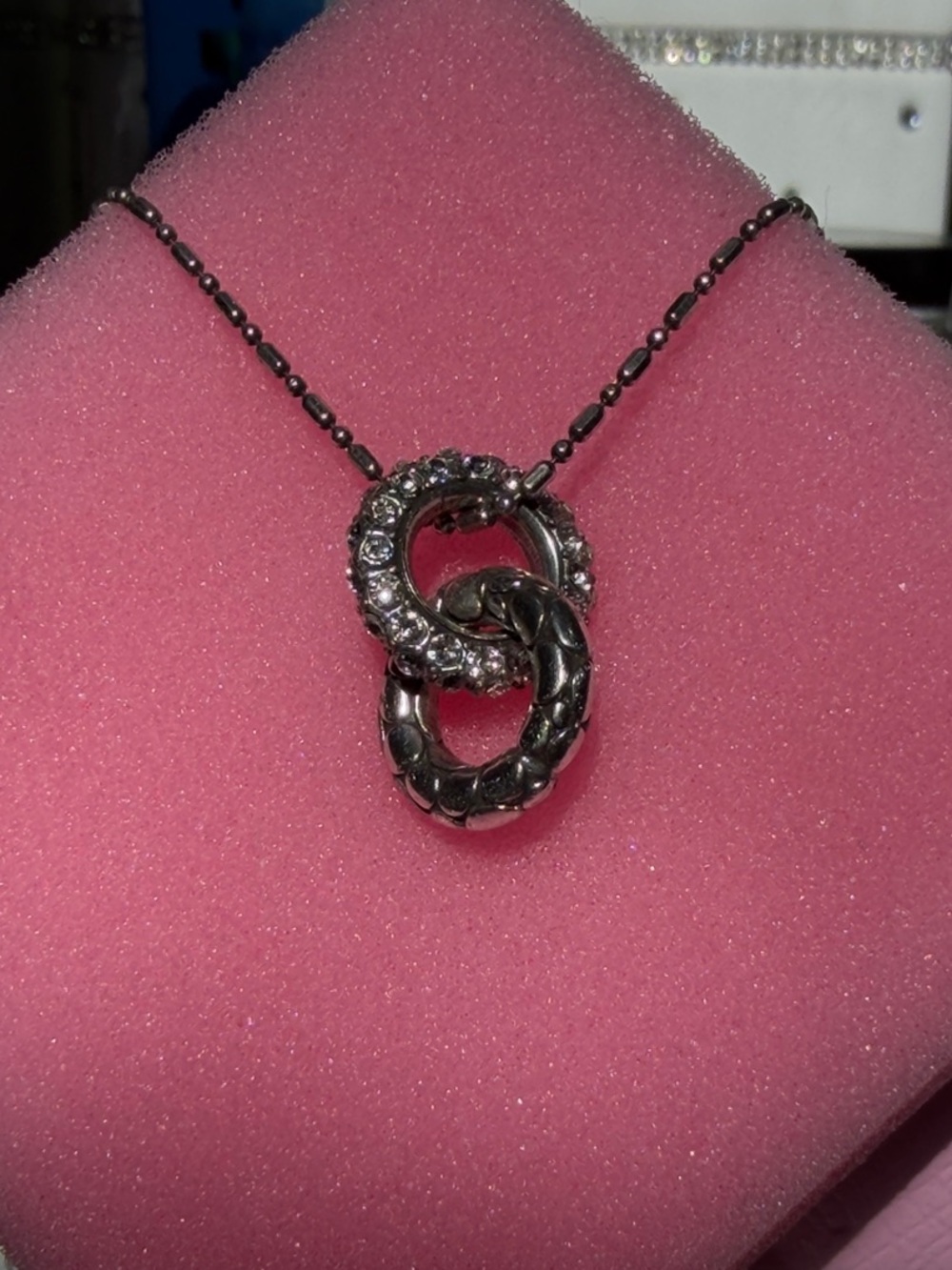 Brighton Sterling Silver Interlocking Circle Pendant Necklace - Silver